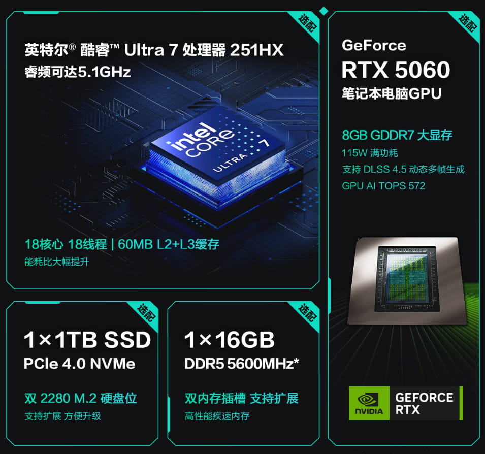 新生入学全能本优选：华硕天选7 Pro 酷睿版，学习、设计、游戏一机搞定